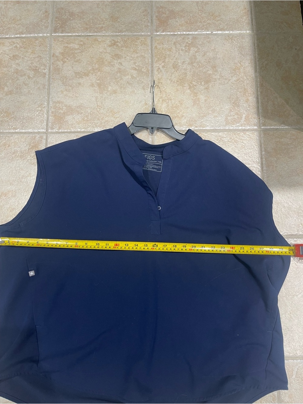 Figs Rafaela Scrub Top Women's 4XL Oversized Mandarin Collar Navy Blue - Picture 6 of 6